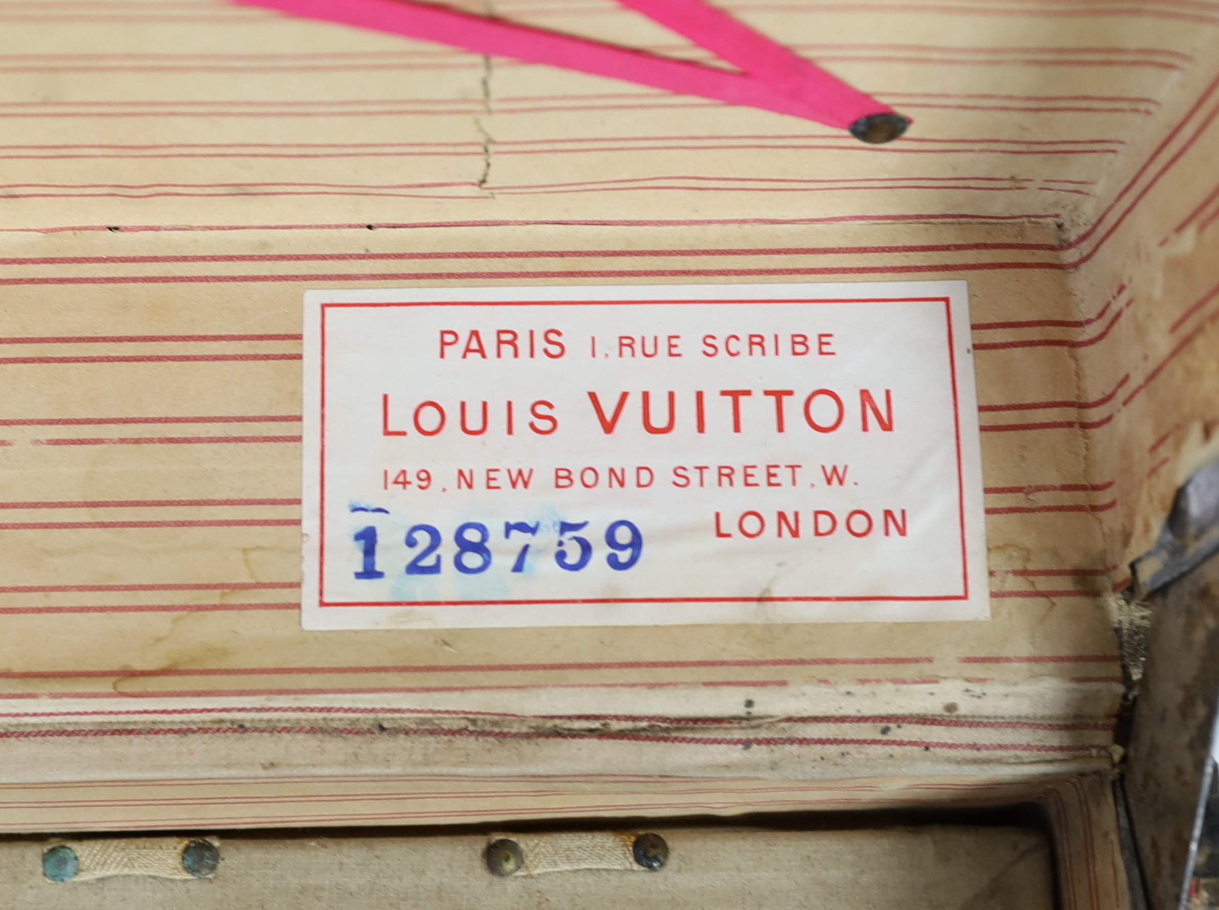 A Louis Vuitton Damier trunk, width 76cm, height 52cm, depth 43cm